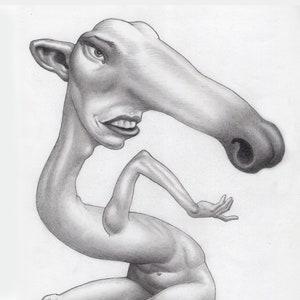 Original graphite drawing,surreal art,black and white,pop surrealism,handmade,unique, creepy,fantasy art,science fiction,figurative