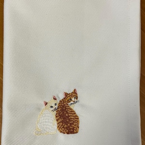 Embroidered tea towel, cat decor, embroidered cat, gift for cat lovers, vintage, new home, kitchen gift for mum