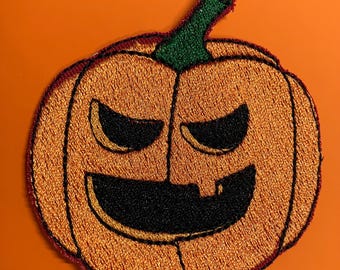 Spooky pumpkin patch, pumpkin patch, Halloween, trick or treat, patches iron-on, embroidered iron-on patch, iron-on patches, autumn