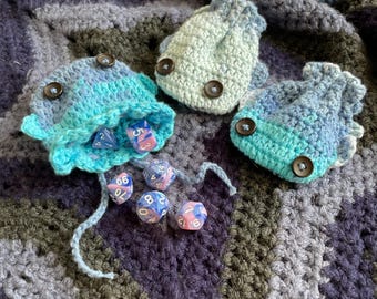 Piccola custodia per dadi a forma di pesce - borsa per dadi di D&D