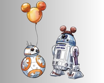 R2-D2 Balloon PNG Bundle: Star Wars Birthday Party Designs (Digital Download)