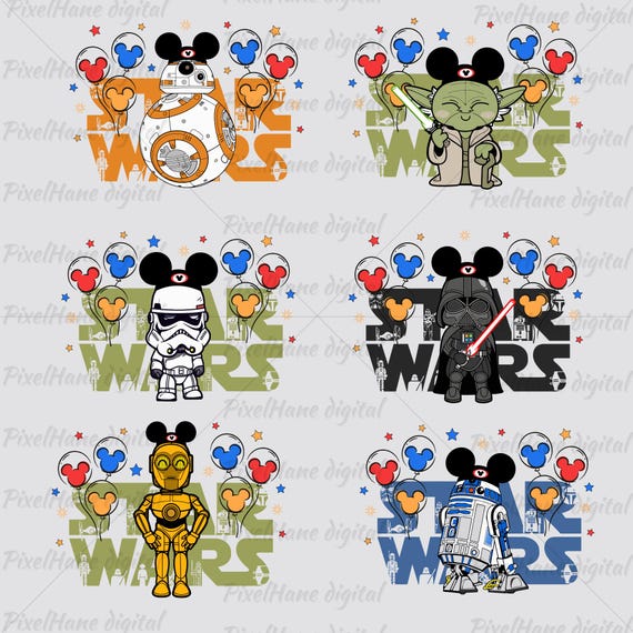 ミッキーの耳付きスターウォーズ クリップアート バンドル: ダース