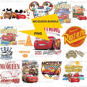 Lightning McQueen PNG Bundle, Autos Clipart Set, Disney Car PNG für Cricut Sublimation, Autos Png Tow Mater, digitaler Download, Disney Cars
