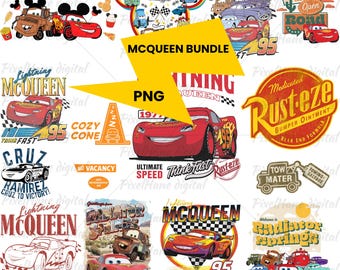 Lightning McQueen PNG Bundle, Cars Clipart Set, Disney Car PNG for Cricut Sublimation, Cars Png Tow Mater, Digital Download, Disney Cars