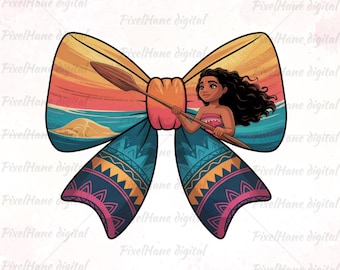 Moana Bow PNG Clipart: Polynesian Island Girl Design (Digital Download)