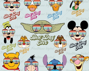 Disney Sunglasses PNG, Best Day Ever Clipart, Disney Vacation Sticker, Mickey Minnie Goofy Digital Download, Disney Best Day Ever,Disney BDE