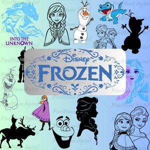 Frozen PNG Bundle, 130+ Digital Cliparts of Elsa, Anna, Olaf, Sven, and More for Sublimation, DIY, and Craft Projects