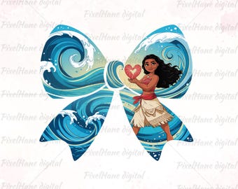 Moana Princess PNG Bundle, Disney Princess Clipart, Moana Bow PNG, Kids Girl Clipart, Sublimation Design, Cricut File, Disney Princess Moana