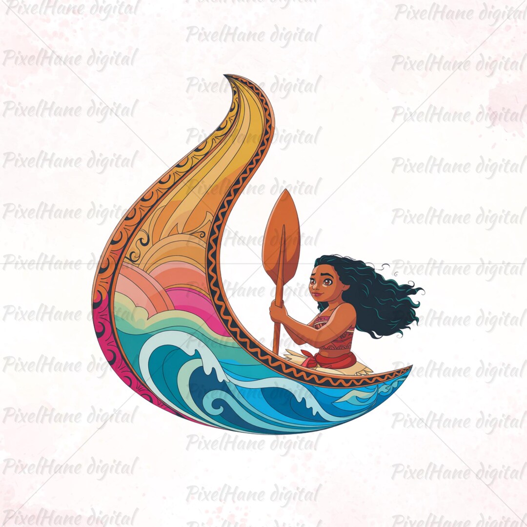 Moana Canoe PNG Clipart Polynesian Girl Cartoon digital Download Etsy