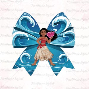Moana Princess PNG Bundle, Disney Princess Clipart, Moana Bow PNG, Kids Girl Clipart, Sublimation Design, Cricut File, Disney Princess Moana