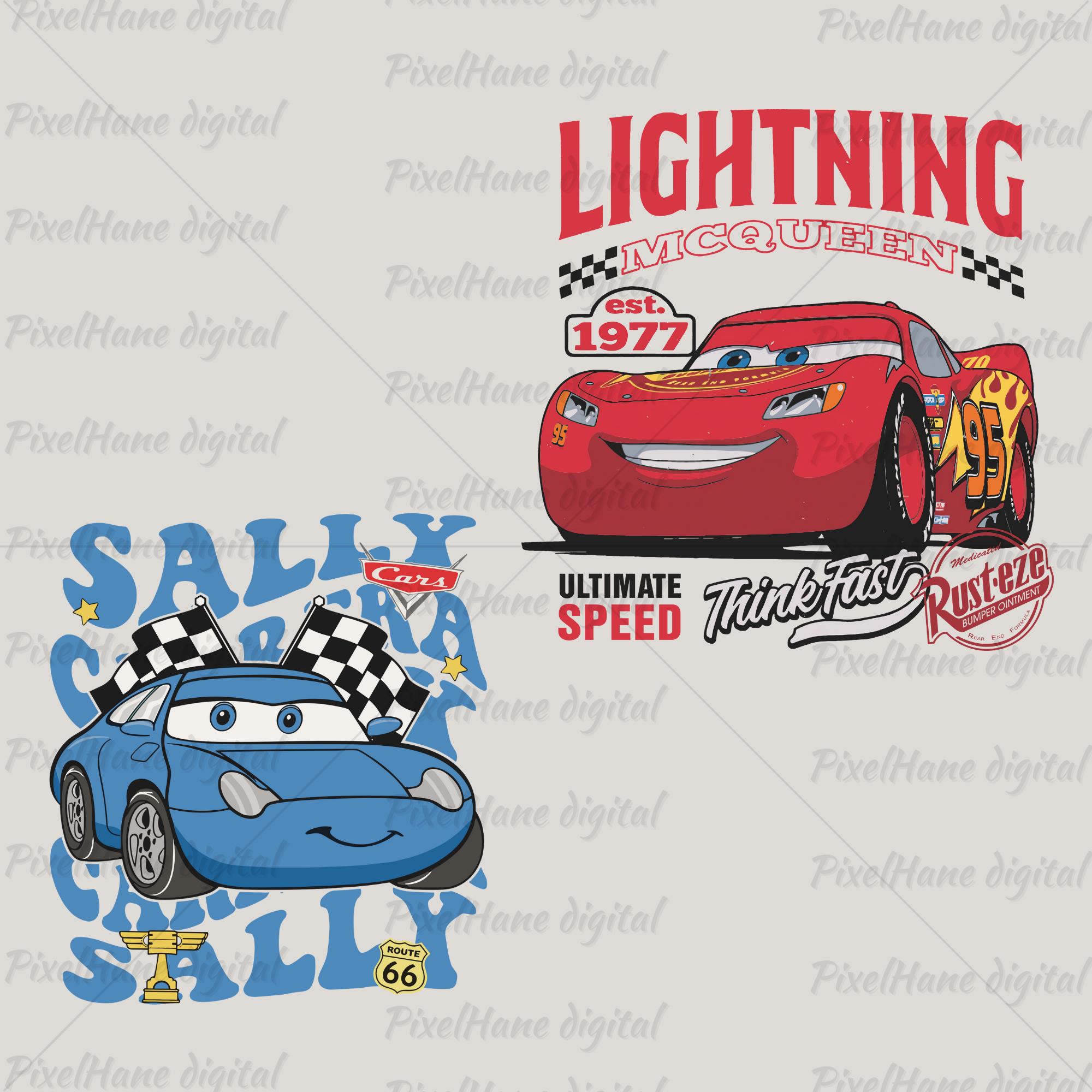 Poster Cars – Flash McQueen Et Sally (Déco Chambre Enfant)