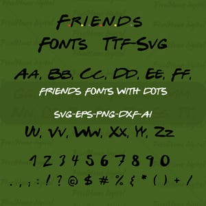 Friends Font TTF, Friends Dots, Friends Font SVG, Friends Font For Cricut, Alphabet Font, TTF, Friends Procreate Font