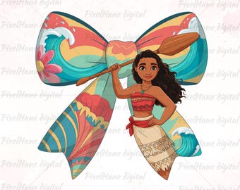 Moana Bow PNG Clipart: Island Girl Design (Digital Download)