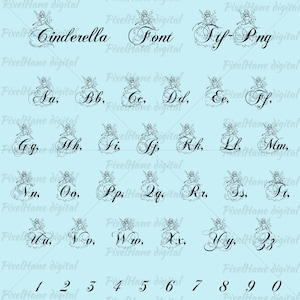 Fonte de letras do alfabeto de princesa, SVG para impressão digital, alfabeto de aniversário Svg, download instantâneo, fonte de doodle de princesa para menina