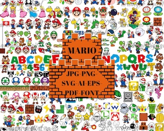 Super Mario SVG Clipart Bundle: 900+ Files (Digital Download)