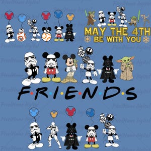 Mickey Mouse de Star Wars PNG, Que el 4 de mayo esté contigo Clipart, Logotipo de Friends Star Wars, Crossover de Disney Star Wars, Diseño de Baby Yoda Mickey