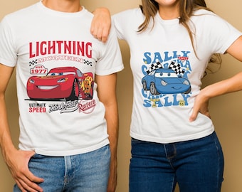 Lightning McQueen Clipart, Sally Carrera Sticker, Cars Racing PNG, Digital Download, Kids Sublimation Design, McQueen & Sally