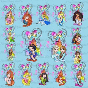Prinsessa PNG-paket: Sagoslott Clipart (digital nedladdning)