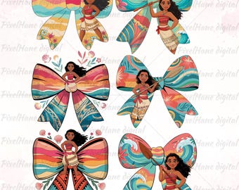 Moana Bow PNG Clipart Bundle: Princess Digital Download