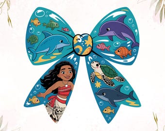 Moana Bow PNG Bundle: Ocean Animals Clipart (Digital Download)
