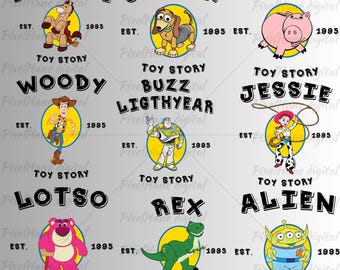 Toy Story PNG Clipart Bundle: Woody, Buzz, Alien (Digital Download)