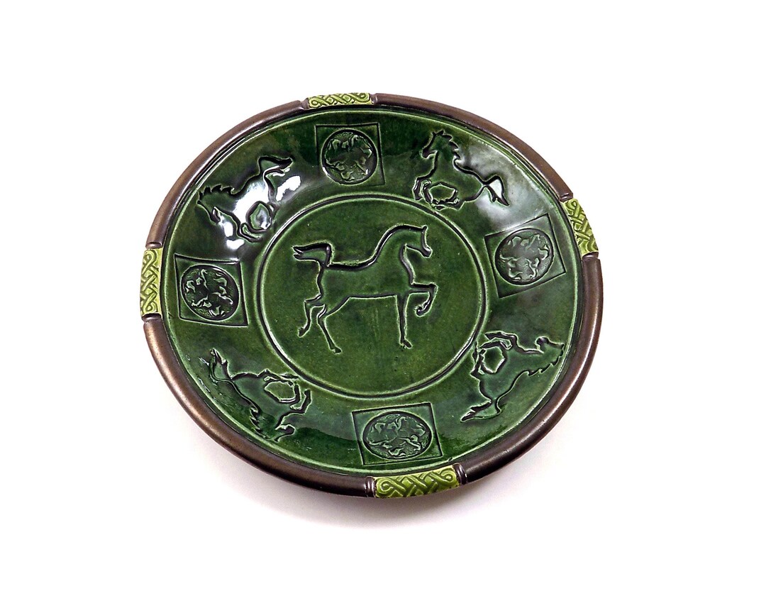 Celtic Horse Bowl Handmade Raku Pottery - Etsy