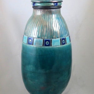 Coil Built and Hand Carved Raku Pottery Vessel Funerary Urn image 2