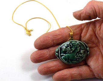 Grandmother Cameo Ceramic Pendant