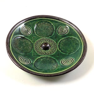 Incense Burner Raku Oak Leaf Ceramic Handmade Ceramic Pottery