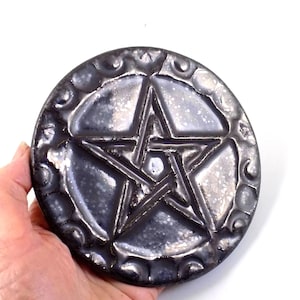 Pentagram Altar Tile Handmade RAKU Pottery