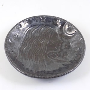 Goddess Moon Offering Bowl Handmade Raku Pottery