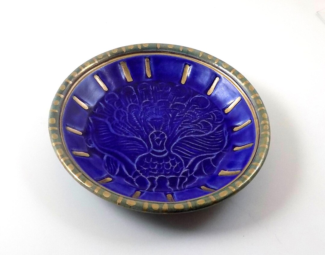 Raku Ancient Peacock Offering Bowl Handmade Pottery - Etsy