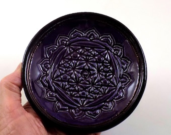 Pentagram Offering Bowl Handmade Ceramic Pottery