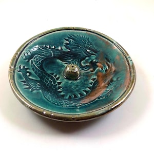 Incense Burner DRAGON Handmade Pottery