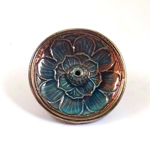 Lotus Incense Burner Handmade Raku Ceramic Pottery