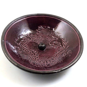 Imperial Dragon Incense Burner  Handmade Raku Pottery