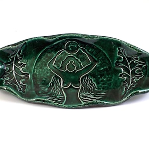 Porte-bougie brûle-encens en chêne Gaia, porte-taches, poterie d&#39;autel