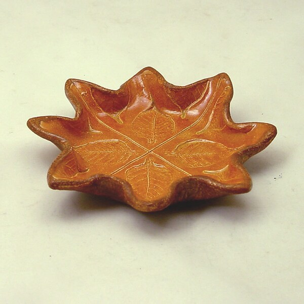 Autumn Oak and Acorn Dish  Tray Holder Ceramic Pottery