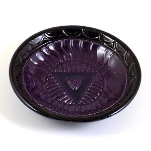 Goddess God Offering Bowl Moon Sun -  Handmade Pottery