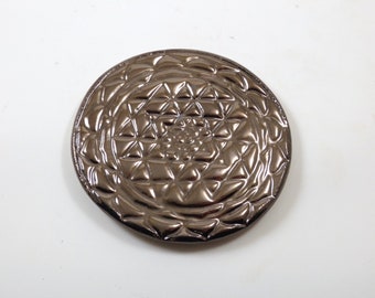 SRI YANTRA Raku  Refrigerator  Magnet Handmade Ceramic Pottery