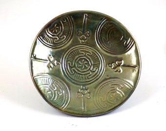 Greek Goddess Hecate's Wheel  Offering Bowl Handmade Pottery