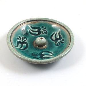 AUM Incense burner HANDMADE RAKU