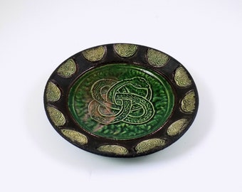 Oroboros  Ouroboros Snake Offering Bowl Handmade Ceramic Pottery