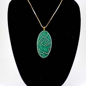 Gaia Mother Earth Goddess Amulet Pendant Raku Pottery