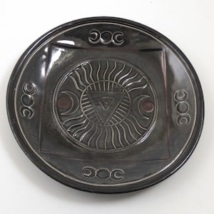 Goddess God Offering Bowl Moon Sun -  Handmade Pottery