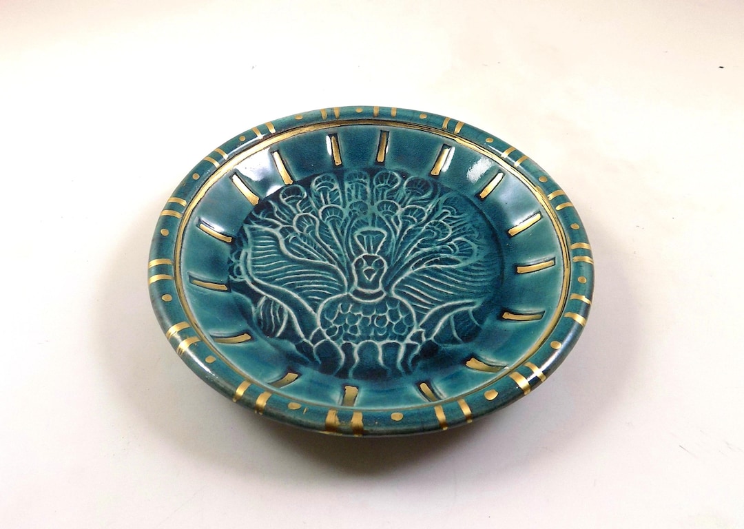 Raku Ancient Peacock Offering Bowl Handmade Pottery - Etsy