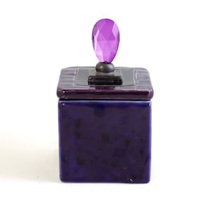 Purple Glazed Ceramic Box Urn