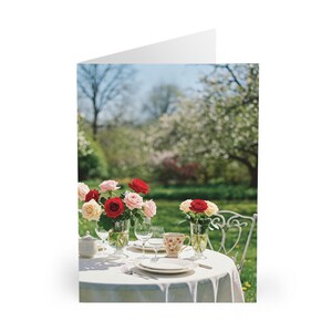 Biglietti di auguri, Festa della mamma Roses Tea Spring Day, Confezione da 5. Biglietto di compleanno, Biglietto di ringraziamento, Biglietto di auguri, Biglietto per tutte le occasioni, Biglietto d'amore