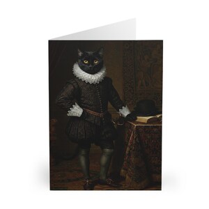 Conjunto de papelaria Feline Fine - 5 luxuosos cartões de felicitações Cat Aristocrat, conjunto de papelaria, presente para amantes de gatos