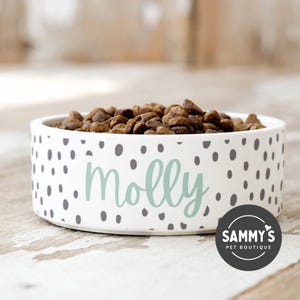 Cute ceramic dog bowl, custom ceramic dog bowl, cute dog bowl, cute pet bowl, dog bowl, dog bowl personalized, pet gift, dog bowl with name